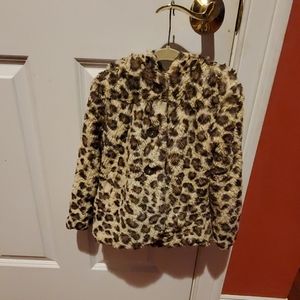 Toddler Girls Faux Fur Coat w/ Buttons & Hood